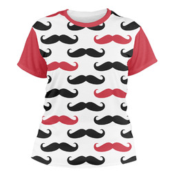 Mustache Print Women's Crew T-Shirt - X Small