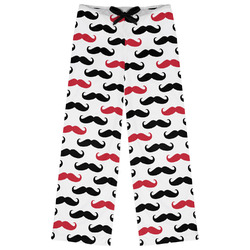 Mustache Print Womens Pajama Pants - S