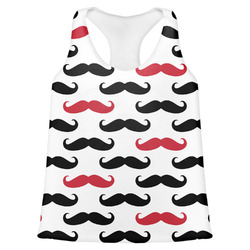 Mustache Print Womens Racerback Tank Top - X Small