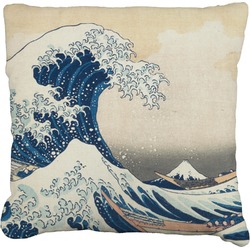 Great Wave off Kanagawa Faux-Linen Throw Pillow 20"
