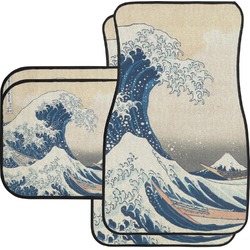 Great Wave off Kanagawa Car Floor Mats Set - 2 Front & 2 Back