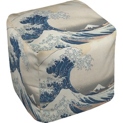 Great Wave off Kanagawa Cube Pouf Ottoman - 13"