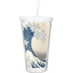 Great Wave off Kanagawa Double Wall Tumbler with Straw