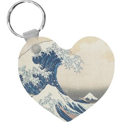 Great Wave off Kanagawa Heart Plastic Keychain