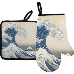 Great Wave off Kanagawa Right Oven Mitt & Pot Holder Set