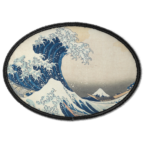 Custom Great Wave off Kanagawa Iron On Oval Patch