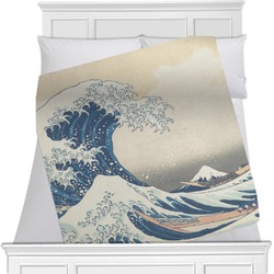 Great Wave off Kanagawa Minky Blanket - 40"x30" - Double Sided