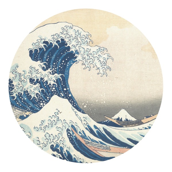 Custom Great Wave off Kanagawa Round Decal - Medium