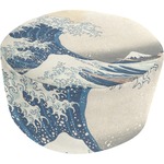 Great Wave off Kanagawa Round Pouf Ottoman