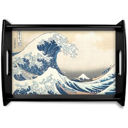 Great Wave off Kanagawa Black Wooden Tray - Small