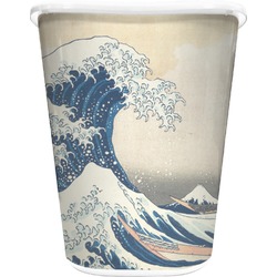 Great Wave off Kanagawa Waste Basket - Double Sided (White)