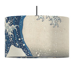 Great Wave off Kanagawa 12" Drum Pendant Lamp - Fabric