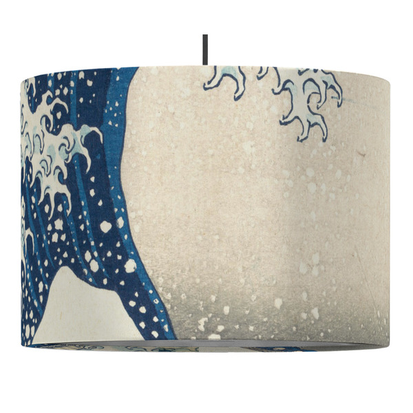 Custom Great Wave off Kanagawa Drum Pendant Lamp