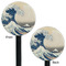 Great Wave off Kanagawa Black Plastic 5.5" Stir Stick - Double Sided - Round - Front & Back