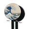 Great Wave off Kanagawa Black Plastic 5.5" Stir Stick - Single Sided - Round - Front & Back