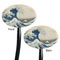 Great Wave off Kanagawa Black Plastic 7" Stir Stick - Double Sided - Oval - Front & Back