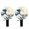 Great Wave off Kanagawa Black Plastic 7" Stir Stick - Double Sided - Round - Front & Back