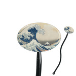 Great Wave off Kanagawa 7" Oval Plastic Stir Sticks - Black - Single Sided