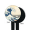 Great Wave off Kanagawa Black Plastic 7" Stir Stick - Single Sided - Round - Front & Back