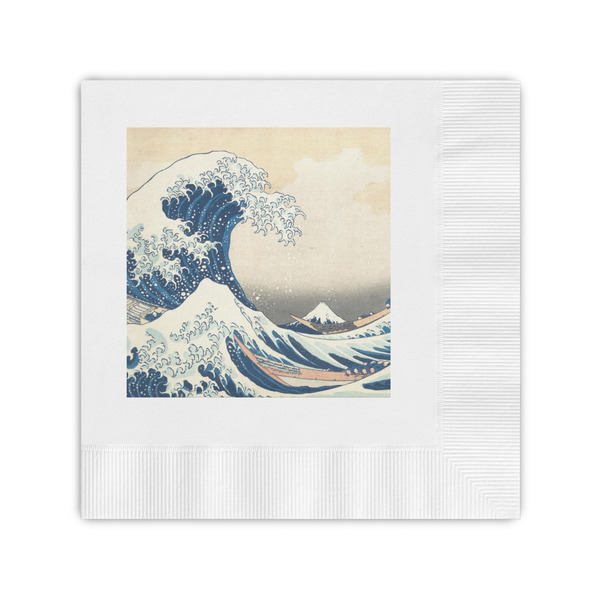 Custom Great Wave off Kanagawa Coined Cocktail Napkins