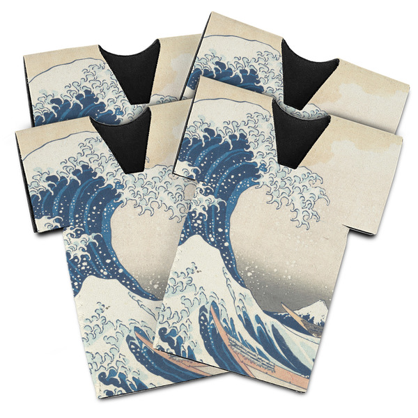 Custom Great Wave off Kanagawa Jersey Bottle Cooler - Set of 4