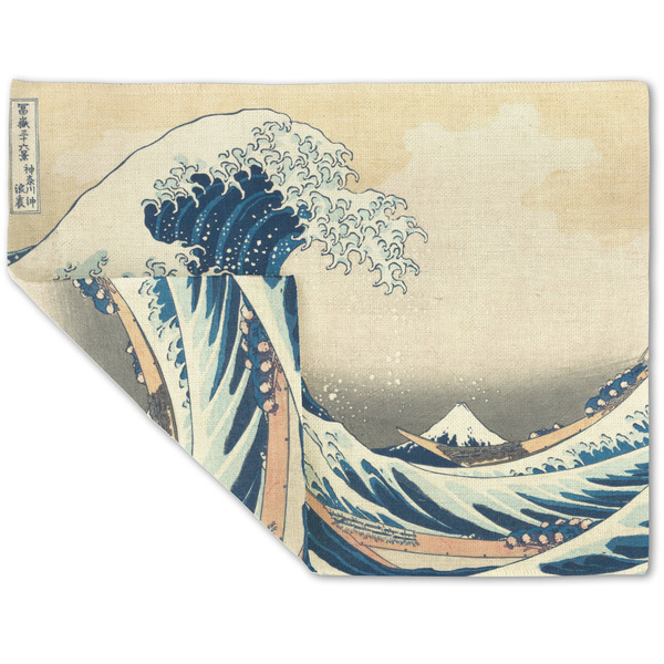 Custom Great Wave off Kanagawa Double-Sided Linen Placemat - Single