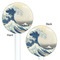 Great Wave off Kanagawa White Plastic 5.5" Stir Stick - Double Sided - Round - Front & Back