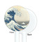 Great Wave off Kanagawa White Plastic 5.5" Stir Stick - Single Sided - Round - Front & Back