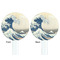 Great Wave off Kanagawa White Plastic 7" Stir Stick - Double Sided - Round - Front & Back