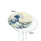 Great Wave off Kanagawa White Plastic 7" Stir Stick - Single Sided - Oval - Front & Back