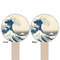 Great Wave off Kanagawa Wooden 6" Food Pick - Round - Double Sided - Front & Back
