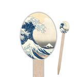 Great Wave off Kanagawa Oval Wooden Food Picks - Single Sided