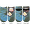 Water Lilies #2 Adult Ankle Socks - Double Pair - Front and Back - Apvl