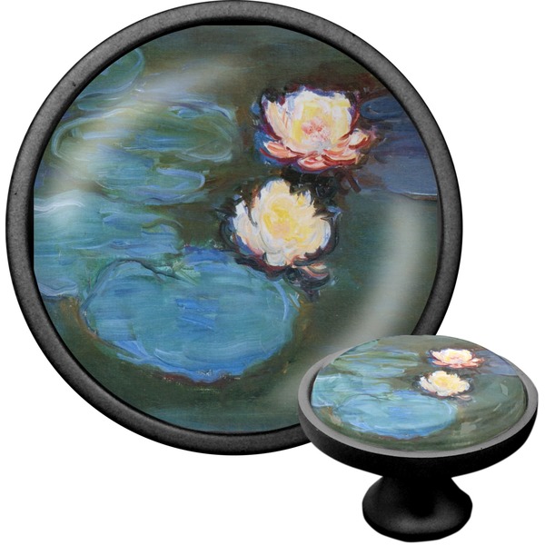 Custom Water Lilies #2 Cabinet Knob (Black)