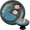 Water Lilies #2 Black Custom Cabinet Knob (Front and Side)