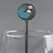 Water Lilies #2 Black Plastic 5.5" Stir Stick - Round - Main