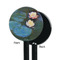 Water Lilies #2 Black Plastic 5.5" Stir Stick - Single Sided - Round - Front & Back