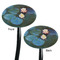 Water Lilies #2 Black Plastic 7" Stir Stick - Double Sided - Oval - Front & Back