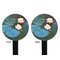 Water Lilies #2 Black Plastic 7" Stir Stick - Double Sided - Round - Front & Back