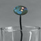 Water Lilies #2 Black Plastic 7" Stir Stick - Oval - Main