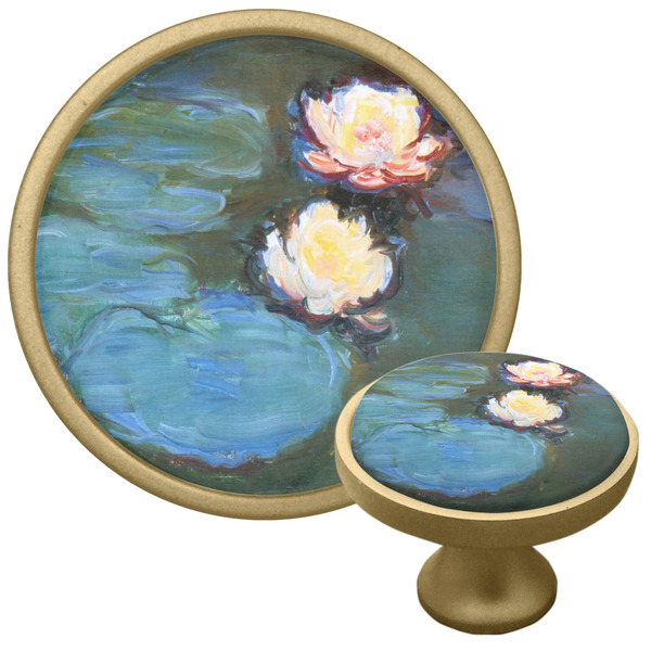 Custom Water Lilies #2 Cabinet Knob - Gold