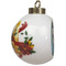 Water Lilies #2 Ceramic Christmas Ornament - Poinsettias (Side View)