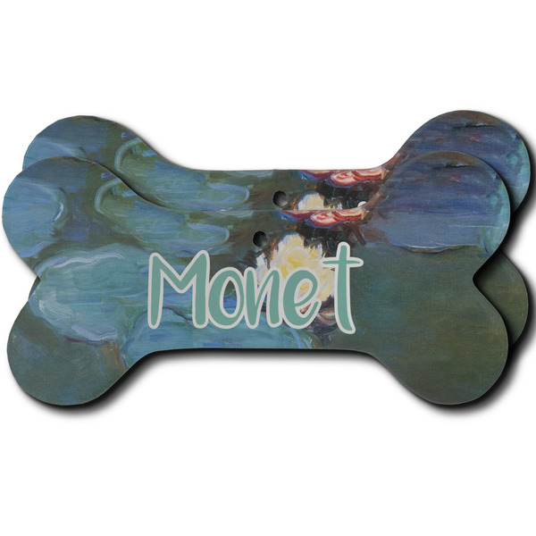 Custom Water Lilies #2 Ceramic Dog Ornament - Front & Back