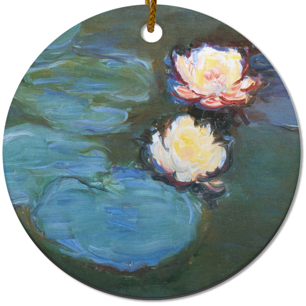 Custom Water Lilies #2 Round Ceramic Ornament