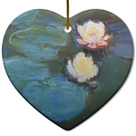 Water Lilies #2 Heart Ceramic Ornament