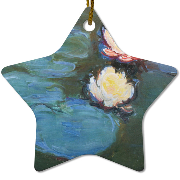 Custom Water Lilies #2 Star Ceramic Ornament