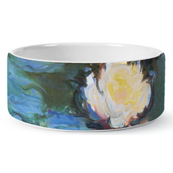 Water Lilies #2 Ceramic Dog Bowl