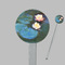 Water Lilies #2 Clear Plastic 7" Stir Stick - Round - Closeup