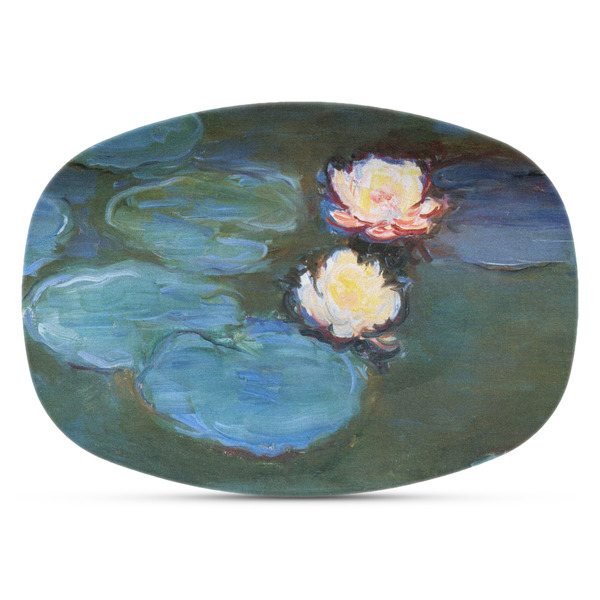 Custom Water Lilies #2 Plastic Platter - Microwave & Oven Safe Composite Polymer