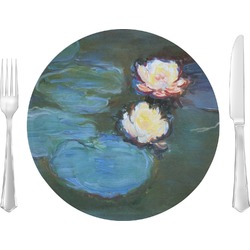 Water Lilies #2 10" Glass Lunch / Dinner Plates - Single or Set
